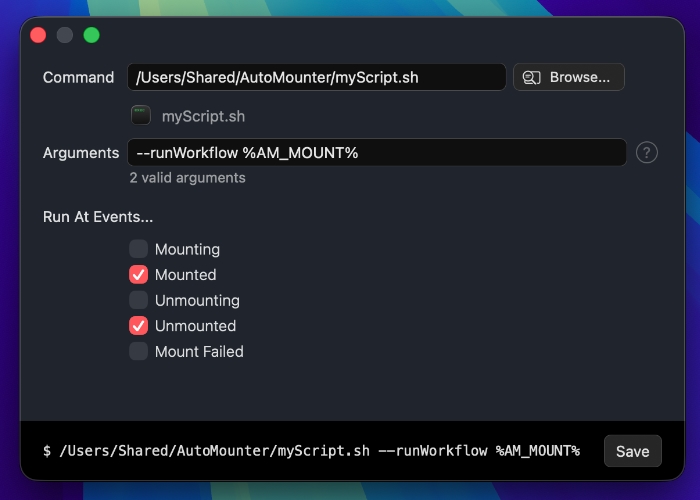 Scripts on mount events