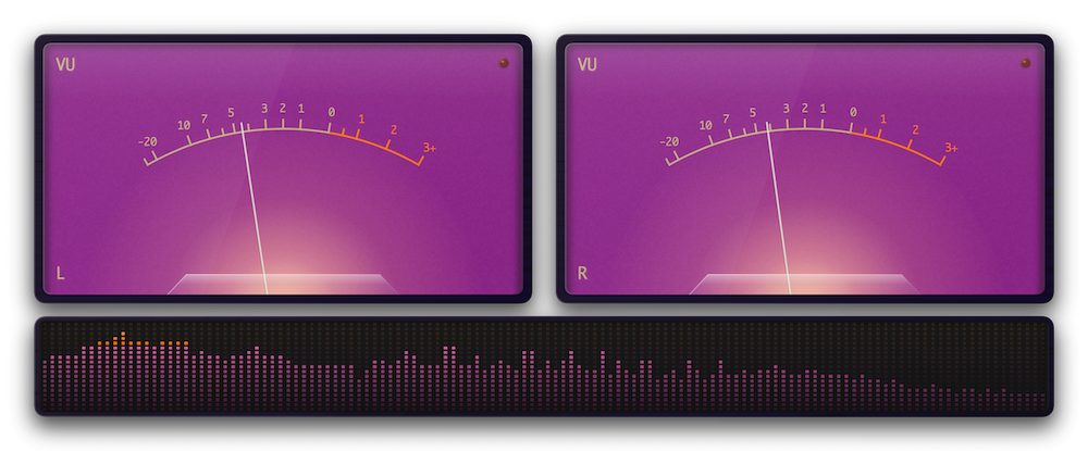 Analogue VU meters with a digital spectrum accessory